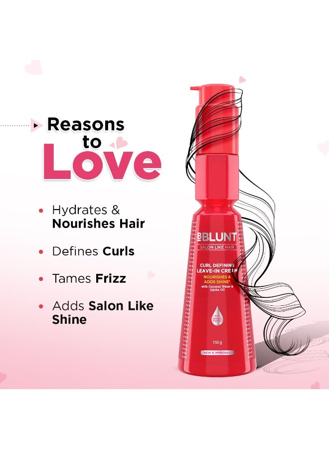 BBLUNT Curl Defining Leave-In Cream for Curly Hair | Leave-In Conditioner For Frizzy, Dry, Wavy Hair | Defines Curls | Gives Nourished Shiny Curly Hair | With Shine Tonic | For Men & Women | 150 g - Image 4